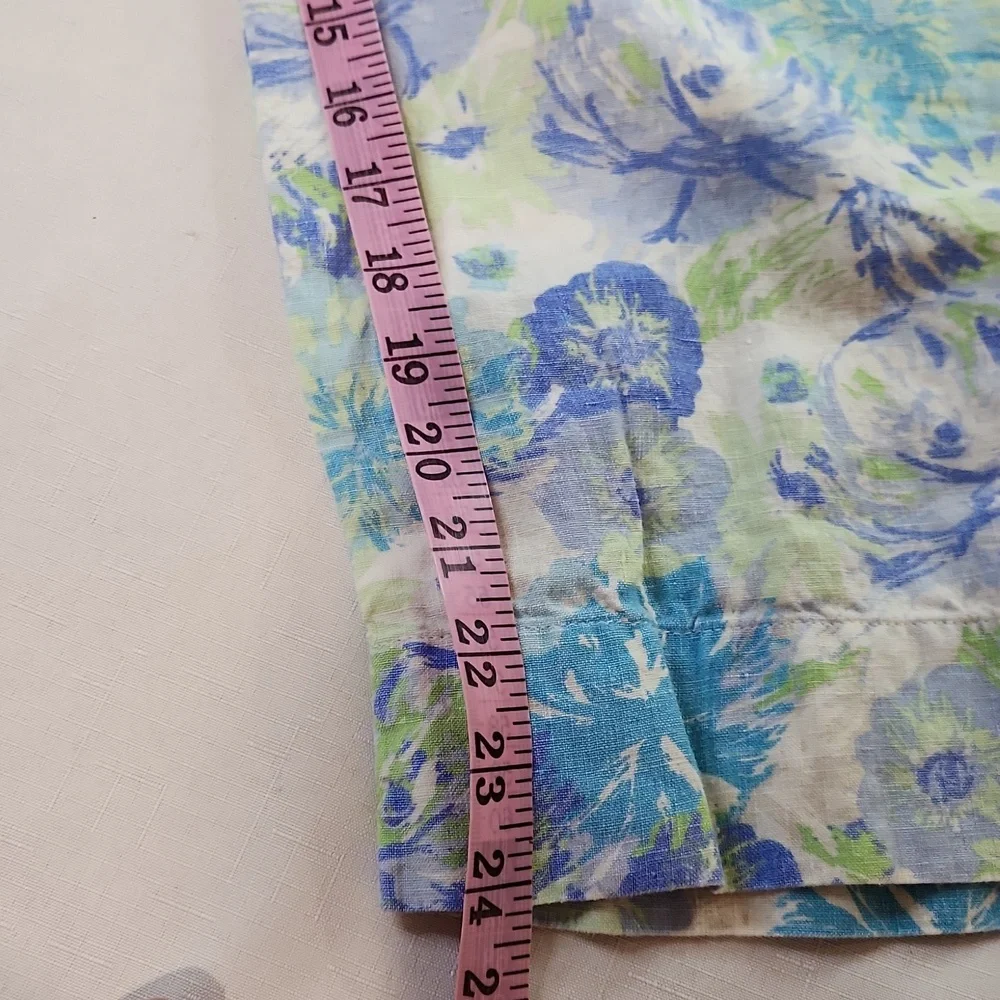 J. Jill floral linen capris cropped pants. Size M - Picture 10 of 10